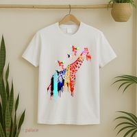 Colorful Giraffe Illustration T-Shirt thumb 2