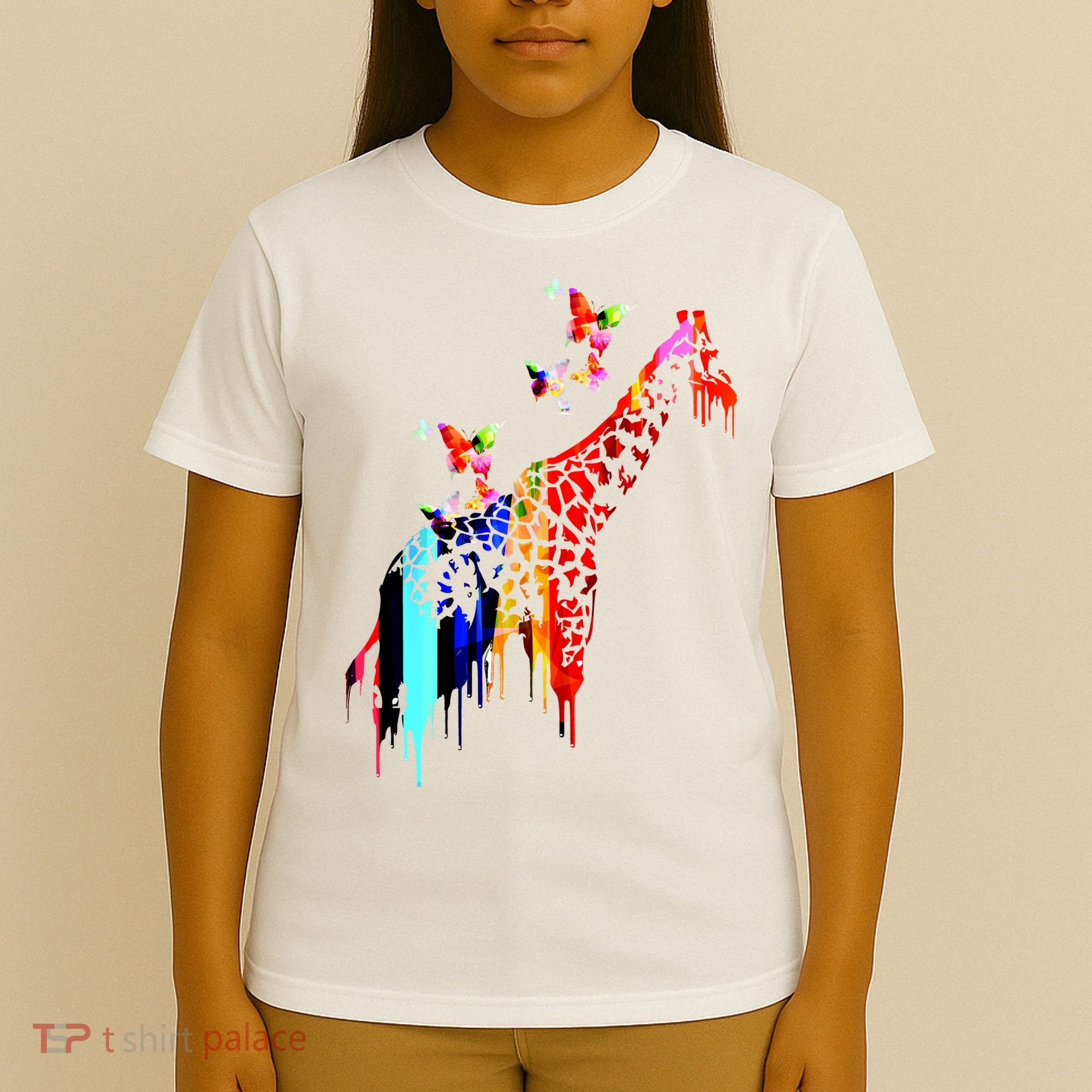 Colorful Giraffe Illustration T-Shirt