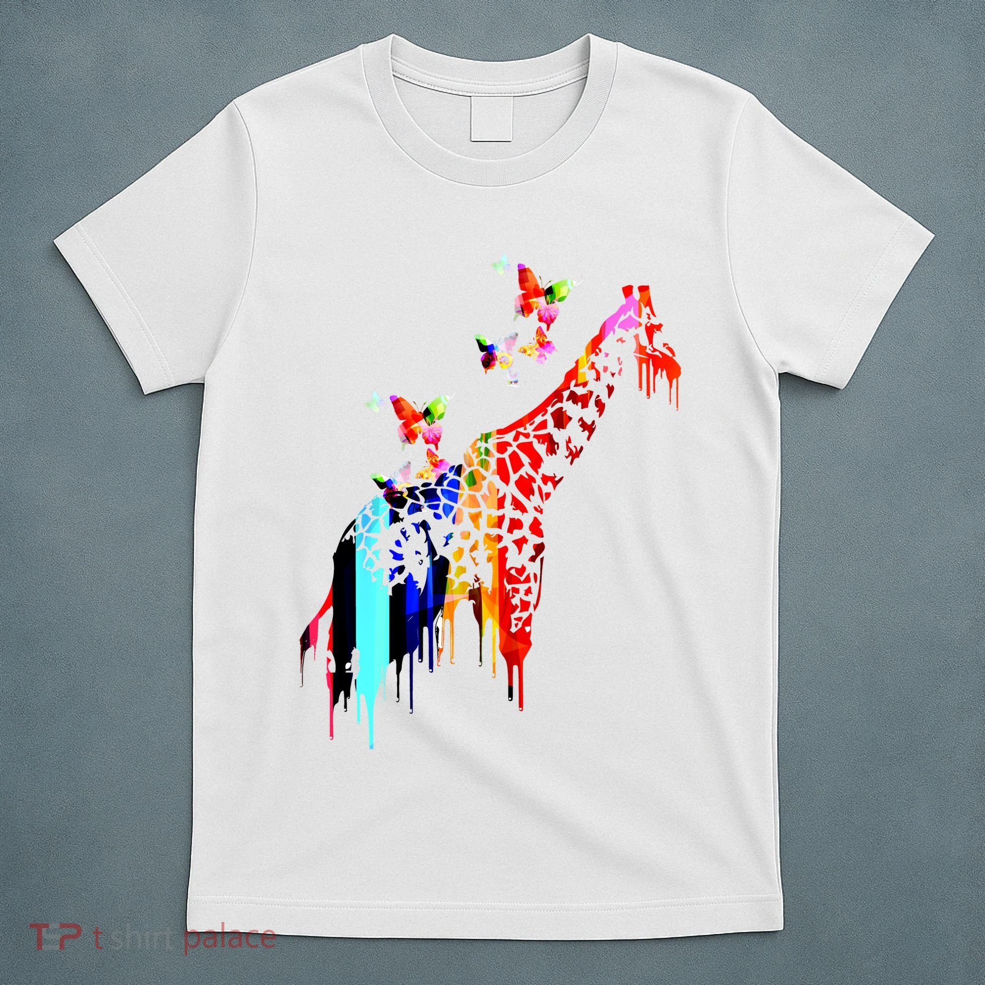 Colorful Giraffe Illustration T-Shirt