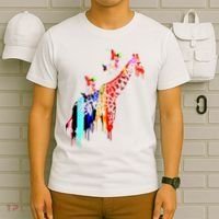 Colorful Giraffe Illustration T-Shirt thumb 6