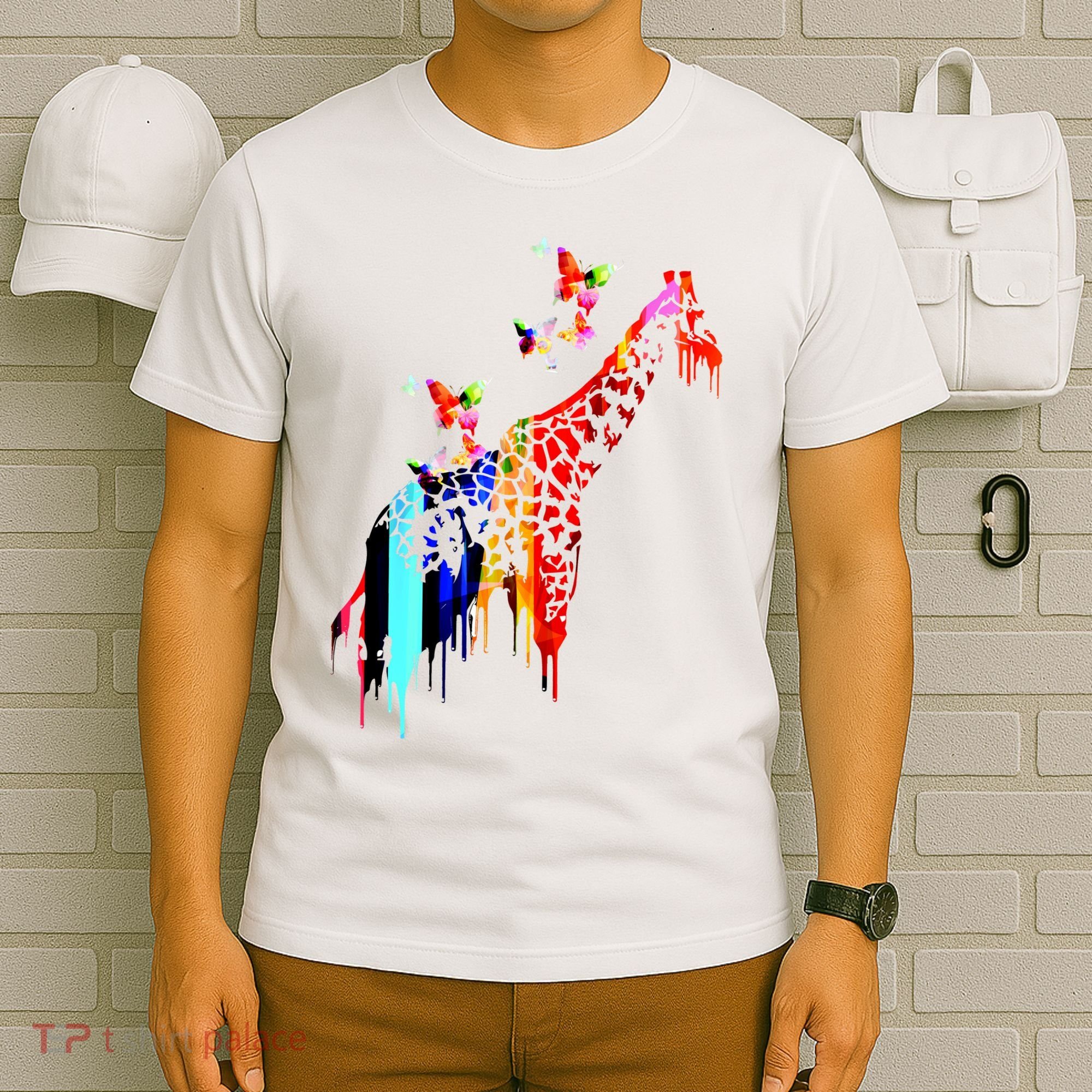 Colorful Giraffe Illustration T-Shirt