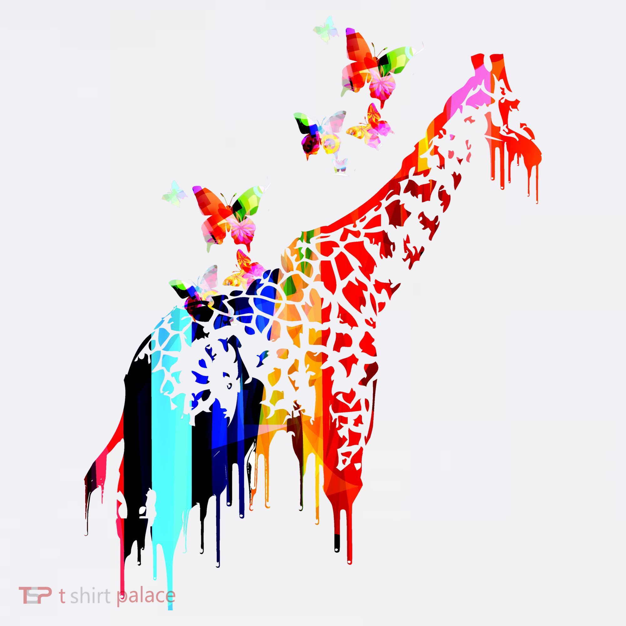 Colorful Giraffe Illustration T-Shirt