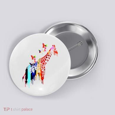 Colorful Giraffe Illustration Button