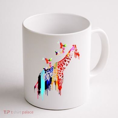Colorful Giraffe Illustration Coffee Mug back