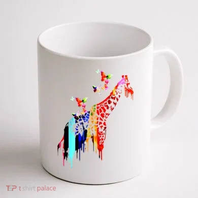 Colorful Giraffe Illustration Coffee Mug back