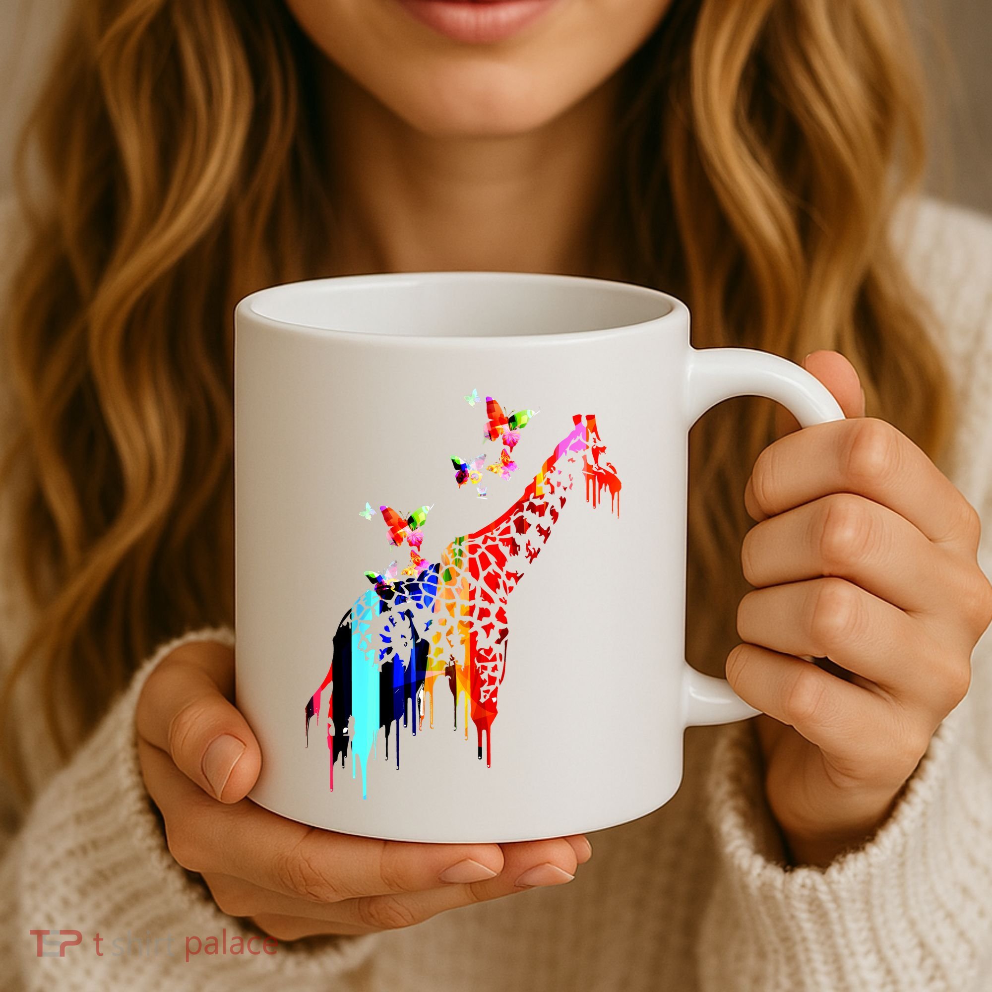 Colorful Giraffe Illustration Coffee Mug
