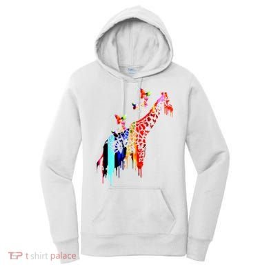 Colorful Giraffe Illustration Women's Hoodie