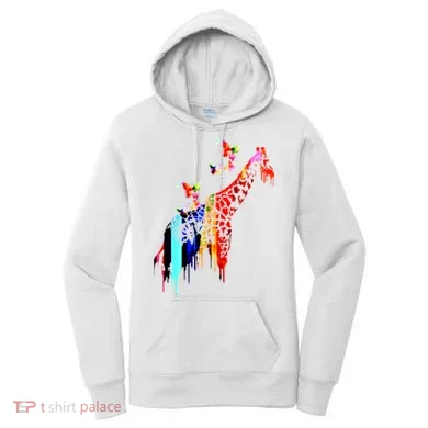 Colorful Giraffe Illustration Women's Hoodie