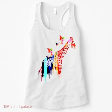 Colorful Giraffe Illustration Women's Tank Top