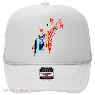 Colorful Giraffe Illustration Hat
