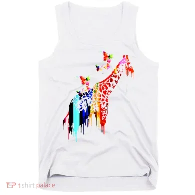 Colorful Giraffe Illustration Tank Top