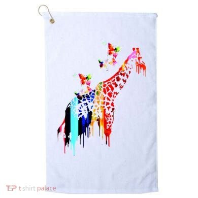 Colorful Giraffe Illustration Golf Towel