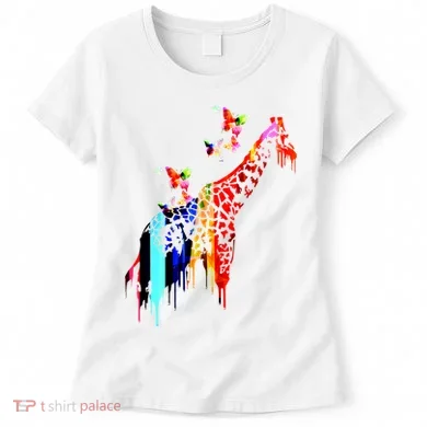 Colorful Giraffe Illustration Women's T-Shirt