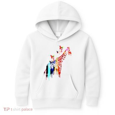 Colorful Giraffe Illustration Kids Hoodie