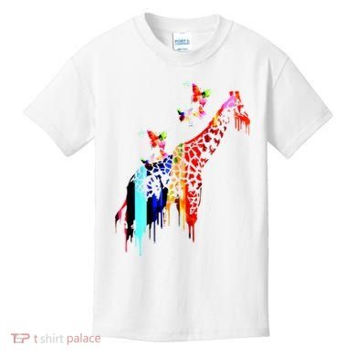 Colorful Giraffe Illustration Kids T-Shirt