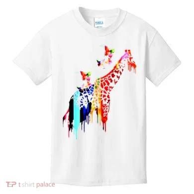 Colorful Giraffe Illustration Kids T-Shirt
