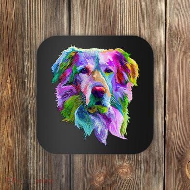 Colorful Golden Retriever Coaster