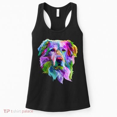 Colorful Golden Retriever Women's Tank Top