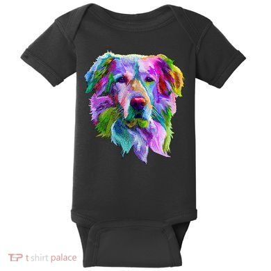 Colorful Golden Retriever Baby Bodysuit