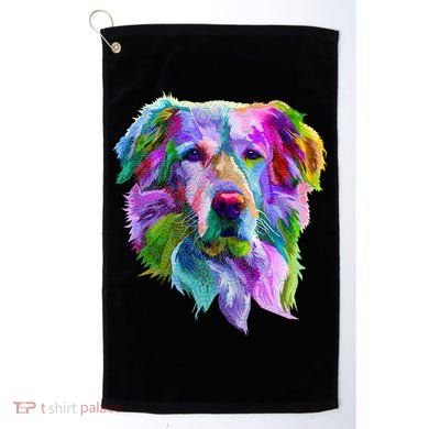 Colorful Golden Retriever Golf Towel