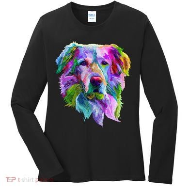 Colorful Golden Retriever Women's Long Sleeve Shirt
