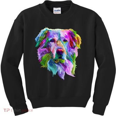Colorful Golden Retriever Kids Sweatshirt