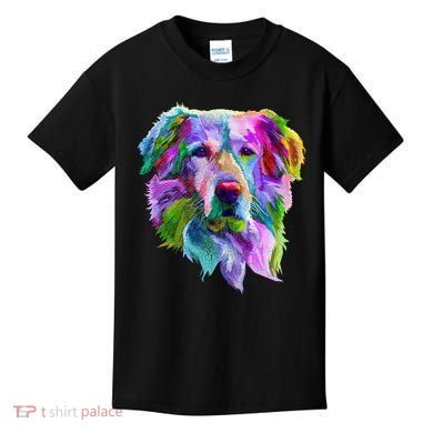 Colorful Golden Retriever Kids T-Shirt