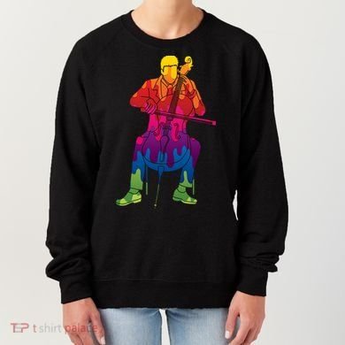 Colorful Guy Playing The Cello Women's Sweatshirt