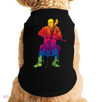 Colorful Guy Playing The Cello Doggie Tank