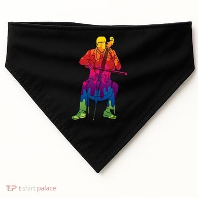 Colorful Guy Playing The Cello USA-Made Doggie Bandana