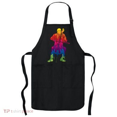 Colorful Guy Playing The Cello Apron