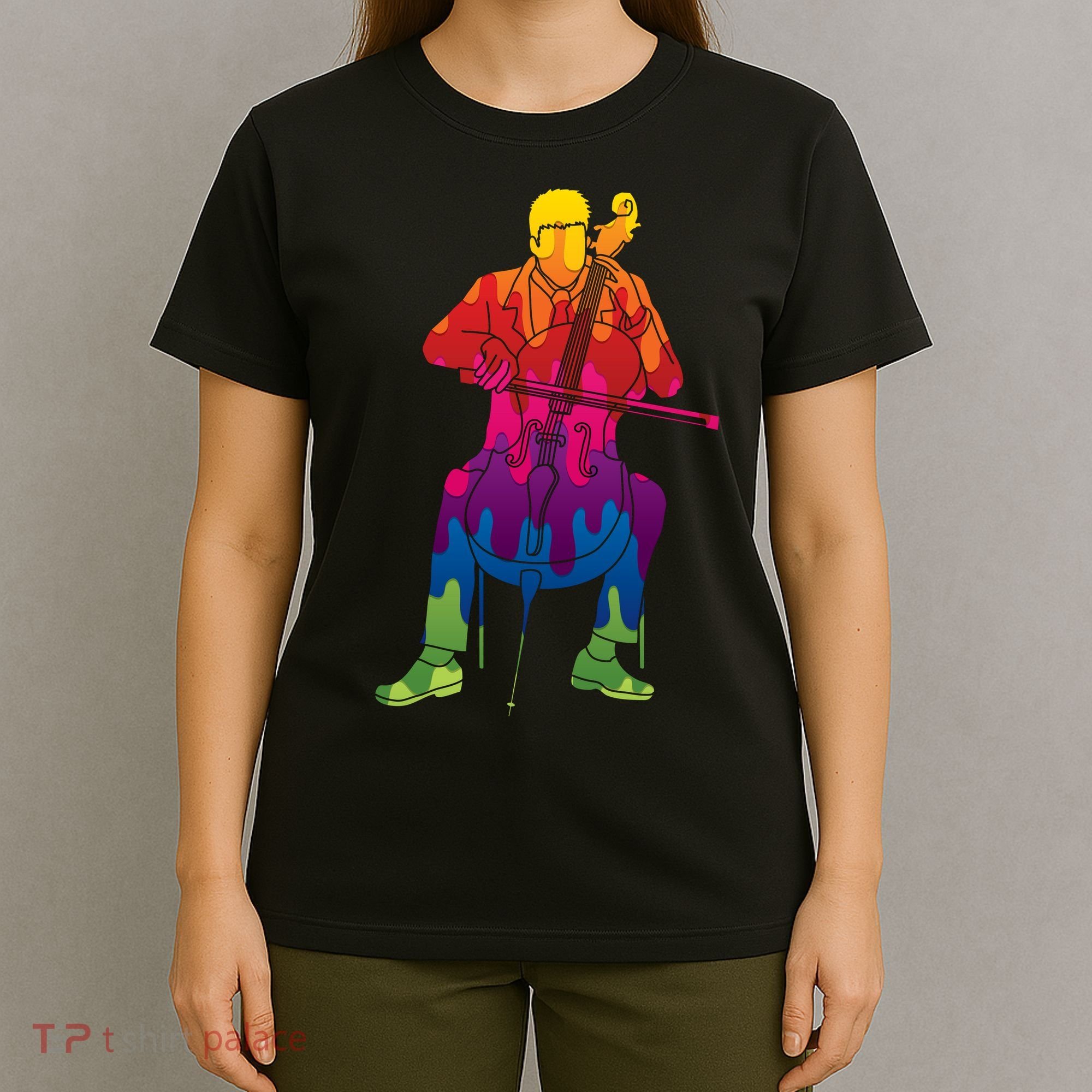 Colorful Guy Playing The Cello T-Shirt
