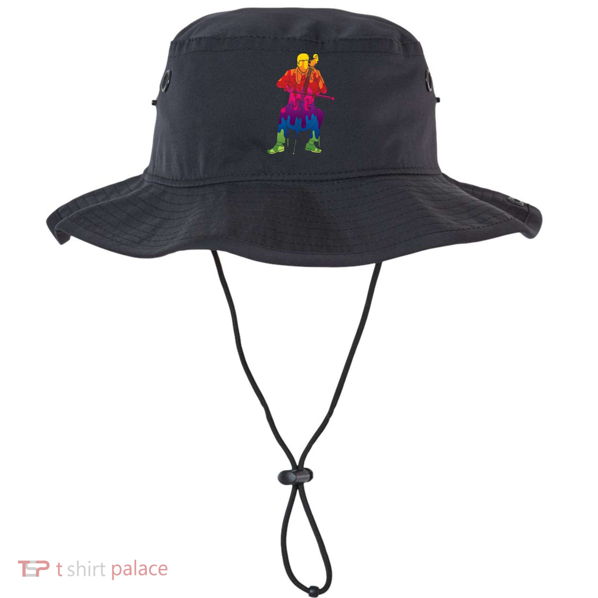 Colorful Guy Playing The Cello Bucket Hat