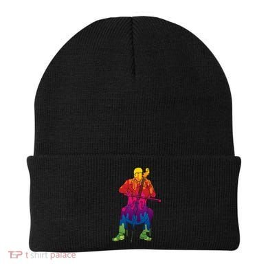 Colorful Guy Playing The Cello Beanie