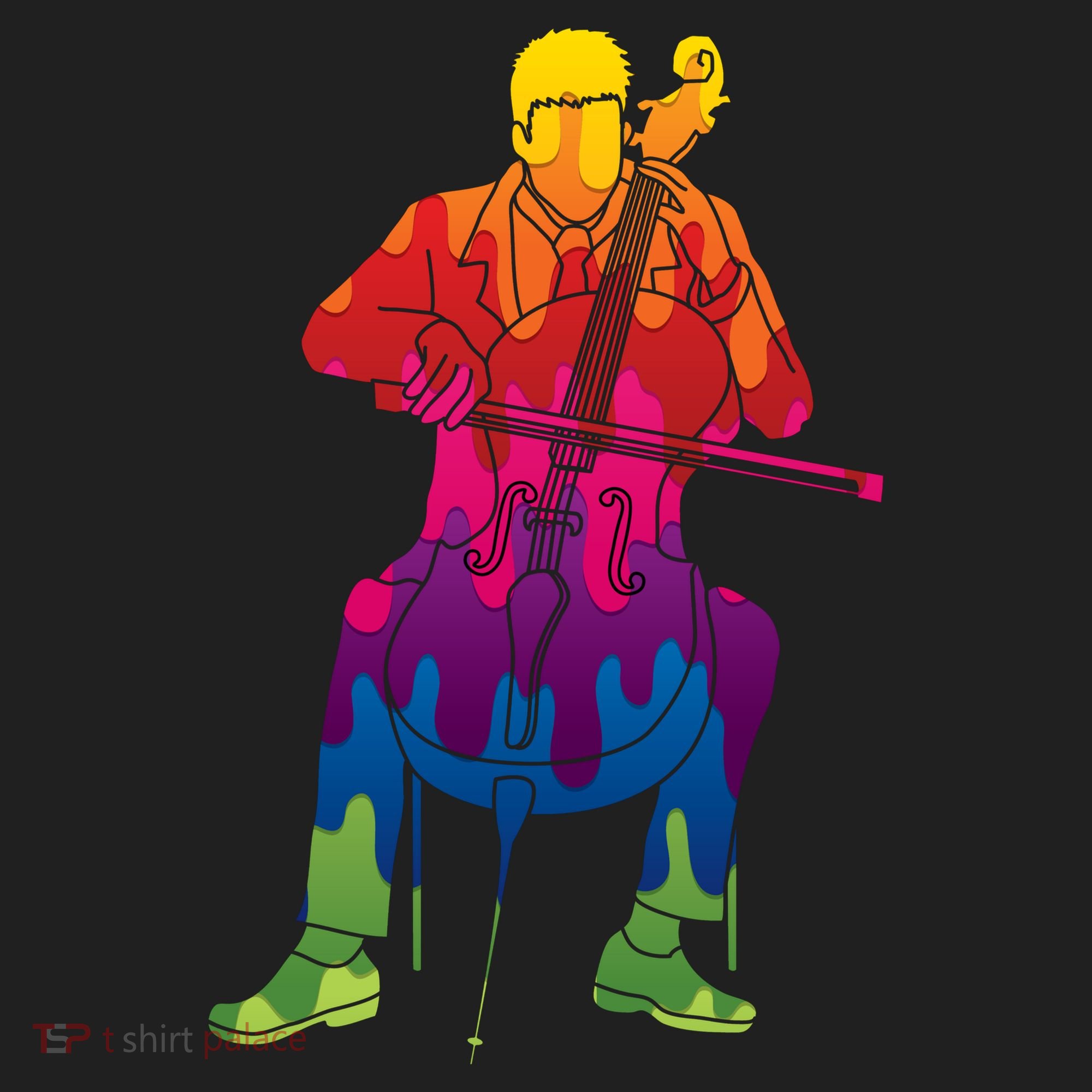 Colorful Guy Playing The Cello Beanie