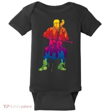Colorful Guy Playing The Cello Baby Bodysuit