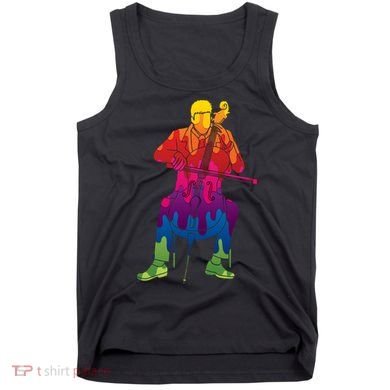 Colorful Guy Playing The Cello Tank Top