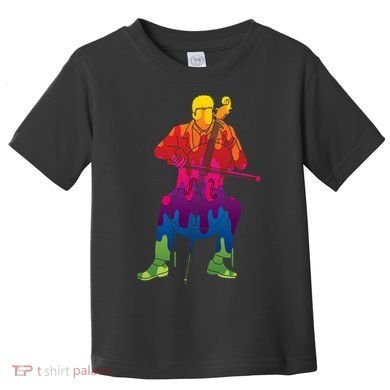 Colorful Guy Playing The Cello Toddler T-Shirt