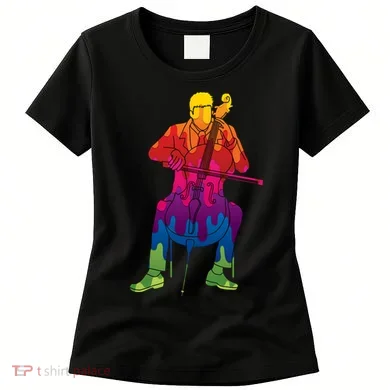 Colorful Guy Playing The Cello Women's T-Shirt