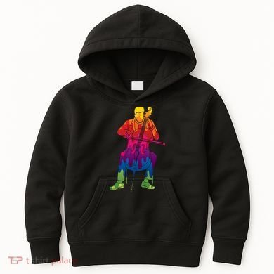 Colorful Guy Playing The Cello Kids Hoodie