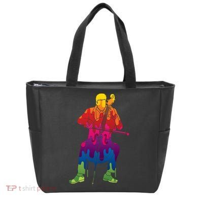 Colorful Guy Playing The Cello Tote Bag