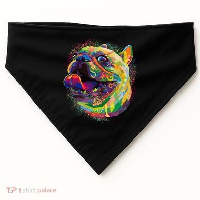Colorful Happy Pug Smiling USA-Made Doggie Bandana