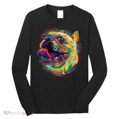 Colorful Happy Pug Smiling Long Sleeve Shirt