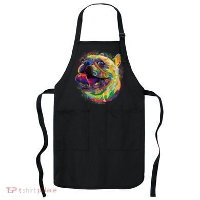 Colorful Happy Pug Smiling Apron