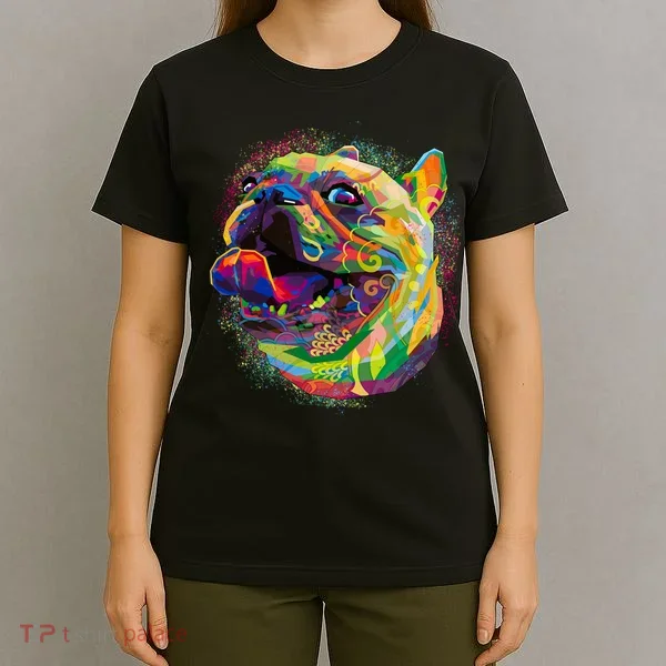 Colorful Happy Pug Smiling T-Shirt