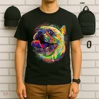 Colorful Happy Pug Smiling T-Shirt thumb 6