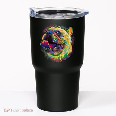 Colorful Happy Pug Smiling Tumbler