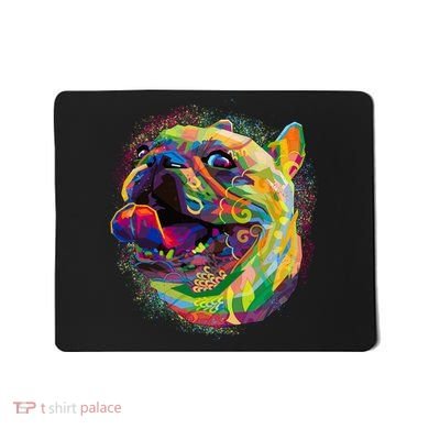 Colorful Happy Pug Smiling Mousepad