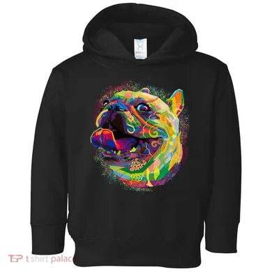 Colorful Happy Pug Smiling Toddler Hoodie