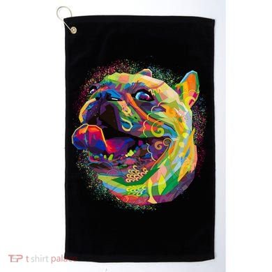 Colorful Happy Pug Smiling Golf Towel